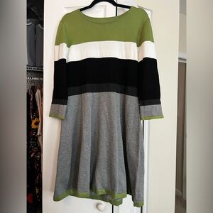 Colorblock Green and Gray Women's Dress